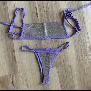 Rainbow Rhinestone Bikini Iridescent Gem Bejeweled